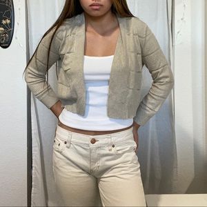 Cropped beige Calvin Klein cardigan